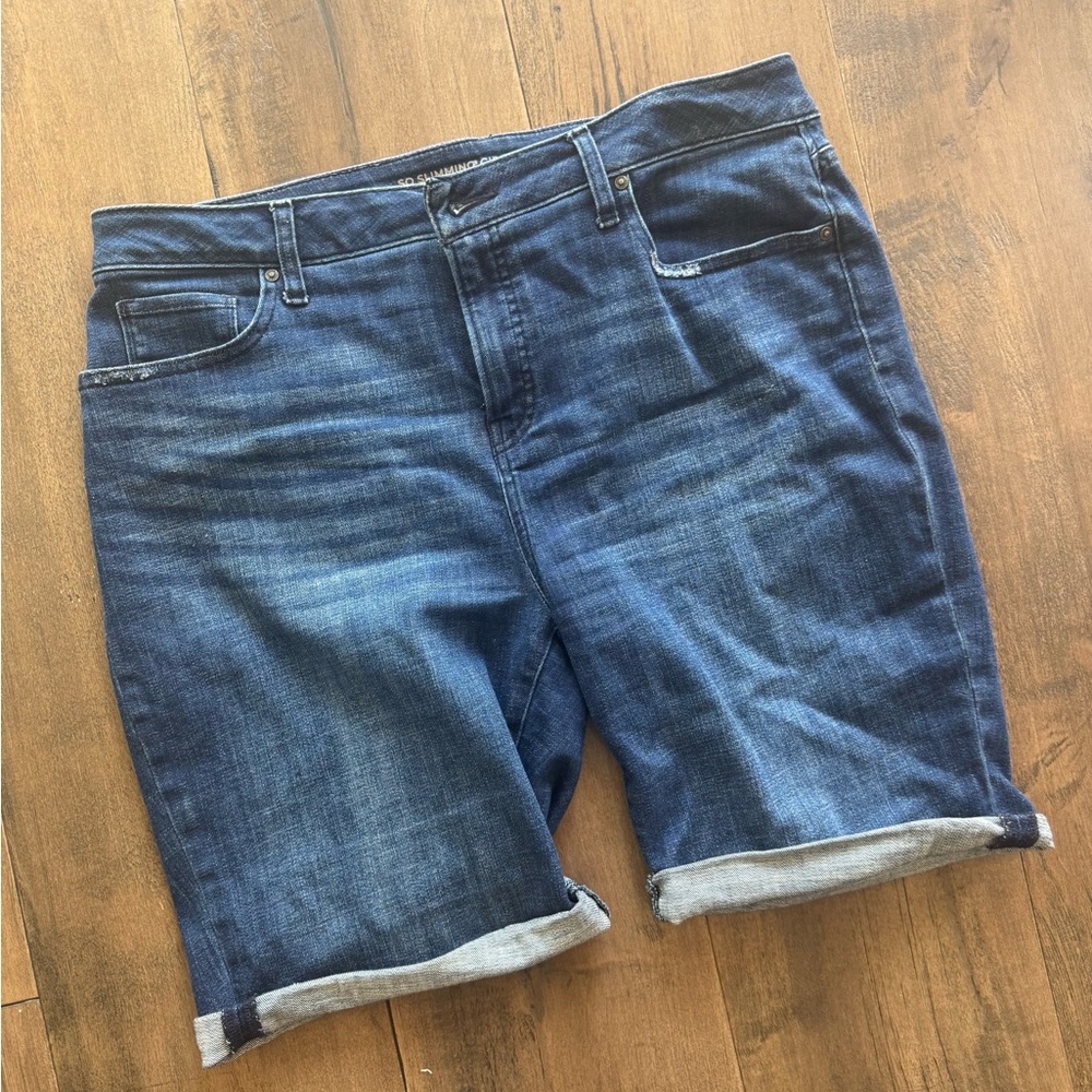 Chicos Denim Roll-Cuff Shorts